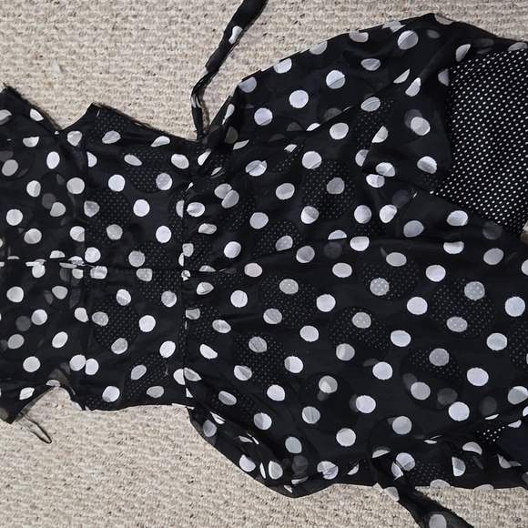 Charming Black and White Polka Dot Dress - Picture 13 of 13